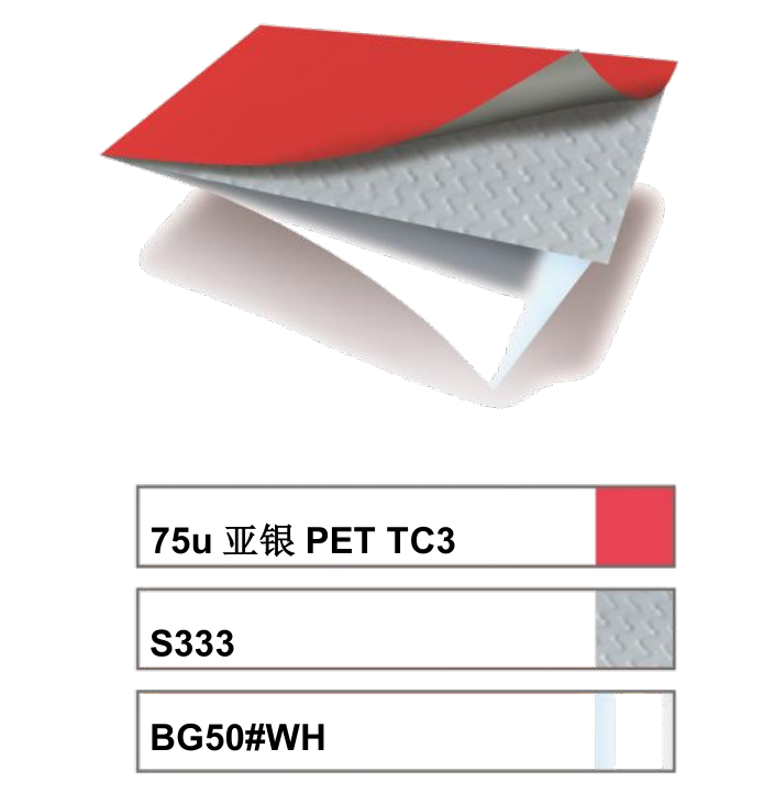 艾（ài）利啞銀pet不幹（gàn）膠（jiāo）材料 MZ0314